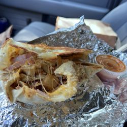 Potato ham egg and cheese burrito