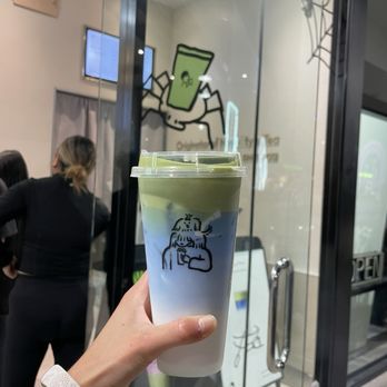 Heytea - Matcha Coconut Blue - Bubble Tea Near Me - Irvine, California