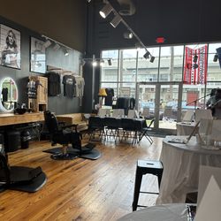 The Dirty Rebel Barbershop and Grooming Lounge - Here for a paint n sip. Getting all set up