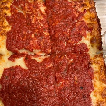 Jet's Pizza - Jets my way..  Detroit dish with cheese on bottom and sauce on top. Yum! - Pizza Near Me - Cape Coral, Florida