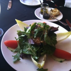 Old City House Inn & Restaurant - House salad. You can also see herb-infused olive oil, sweet balsamic & roasted garlic in the background (to go with bread).