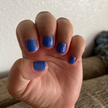 Royal Nails - Blue glitter - Nail Salons Near Me - Ewa Beach, Hawaii