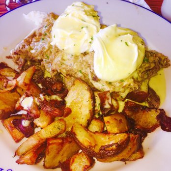 SCP Hilo Hotel - Kailua pork and cornbread eggs Benny so unique and delicious. Good crispy potatoes too. - Hotels Near Me - Hilo, Hawaii