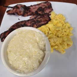 2 eggs with Turkey Bacon and Grits. 2 eggs with Turkey Bacon and Grits.
