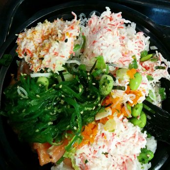 AhiPoki - Tons of salmon buried under that crab, yum! - Poke Near Me - West Covina, California
