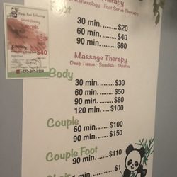 Panda foot reflexology - Great prices so tip well!