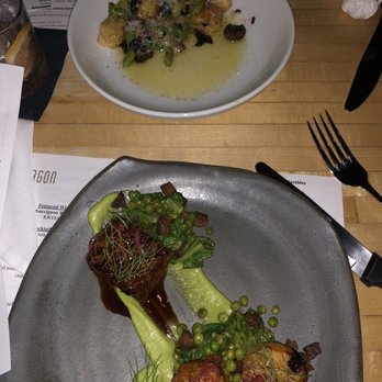 Jargon - Pork and Scallops $29 Gnocchi $23 - New American Near Me - Asheville, North Carolina Jargon - Pork and Scallops $29 Gnocchi $23 - New American Near Me - Asheville, North Carolina