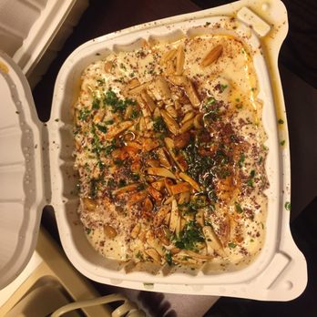 Petra Bistro - Hummus with pine nuts and cooked chickpeas - Mediterranean Near Me - Seattle, Washington