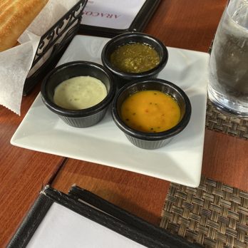 Aracosia McLean - Dipping sauces for the bread. The top one was my favorite, Cilantro! - Afghan Near Me - McLean, Virginia Aracosia McLean - Dipping sauces for the bread. The top one was my favorite, Cilantro! - Afghan Near Me - McLean, Virginia