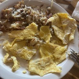 Cheese Omelet and homefries with onions