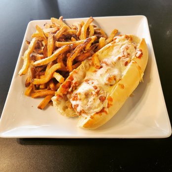 Front St Social - Meatball sub and fries special - Cocktail Bars Near Me - Berea, Ohio