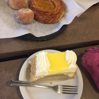 Belle Pastry - Lemon cake - way too sweet - yuck with pumpkin Danish & cinnamon sugar donut holes. - Cafes Near Me - Bellevue, Washington