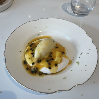 Swan - Mango passion fruit pavlova - Modern European Near Me - Miami, Florida Swan - Mango passion fruit pavlova - Modern European Near Me - Miami, Florida