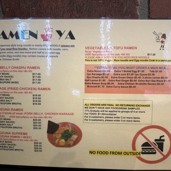 Ramen-Ya - Menu - Ramen Near Me - Las Vegas, Nevada