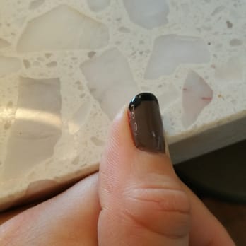 Nailphoria Day Spa - French tip mani after asking her to clean up her work a little. Had to get it redone elsewhere the next day. - Day Spas Near Me - Oakland, California Nailphoria Day Spa - French tip mani after asking her to clean up her work a little. Had to get it redone elsewhere the next day. - Day Spas Near Me - Oakland, California