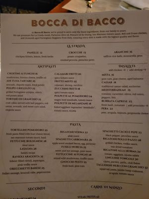 Menu photo 7 Bocca di Bacco New York, NY