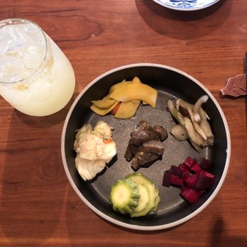 Kamonegi - Tsukemono: pickled veggies (okay). Homemade yuzu soda (bomb). - Japanese Near Me - Seattle, Washington Kamonegi - Tsukemono: pickled veggies (okay). Homemade yuzu soda (bomb). - Japanese Near Me - Seattle, Washington