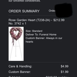 Bliley's Funeral Homes - My heart arrangement order