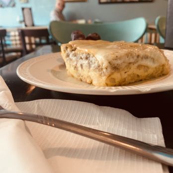 Gala Cafe & Bakery - Sausage and egg casserole and a caramel cappuccino - so. Freaking. Good!!!! - Desserts Near Me - Mount Pleasant, South Carolina