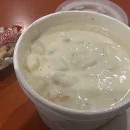 Clam chowder in cup Clam chowder in cup