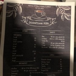 Downtown Perk Cafe - Menu