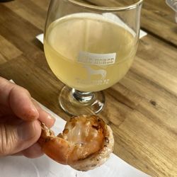 The One Horse Taphouse - Guava cider and grilled garlic shrimp.