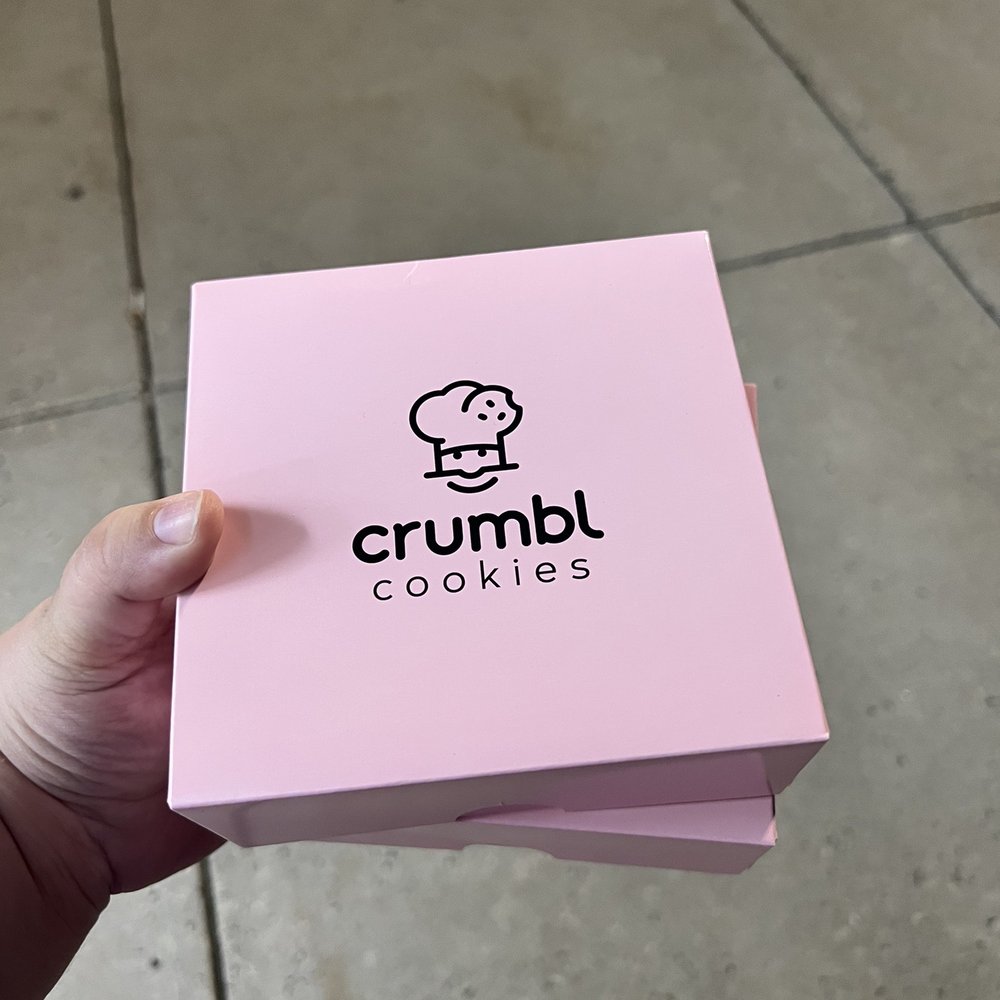 Crumbl - Bensalem - Packaging for the 2 cookies I chose. You can even get special stickers on the boxes if they're for a gift. - Bakeries Near Me - Bensalem, Pennsylvania