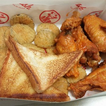 Slim Chickens - Fried pickles and 6 buffalo wings - Chicken Wings Near Me - Little Rock, Arkansas Slim Chickens - Fried pickles and 6 buffalo wings - Chicken Wings Near Me - Little Rock, Arkansas