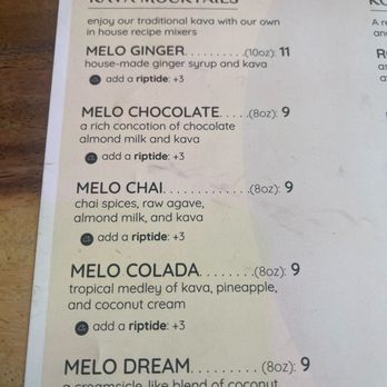 Melo Melo Kava Bar - Menu - Lounges Near Me - Oakland, California Melo Melo Kava Bar - Menu - Lounges Near Me - Oakland, California