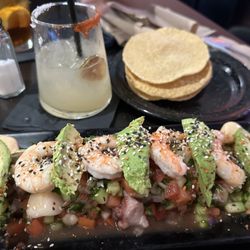La Barra by Lupes - Fish tostadas scallops. Shrimp and octopus and yummy stuff!