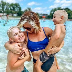 Centennial Beach - Mama and boys are having a blast