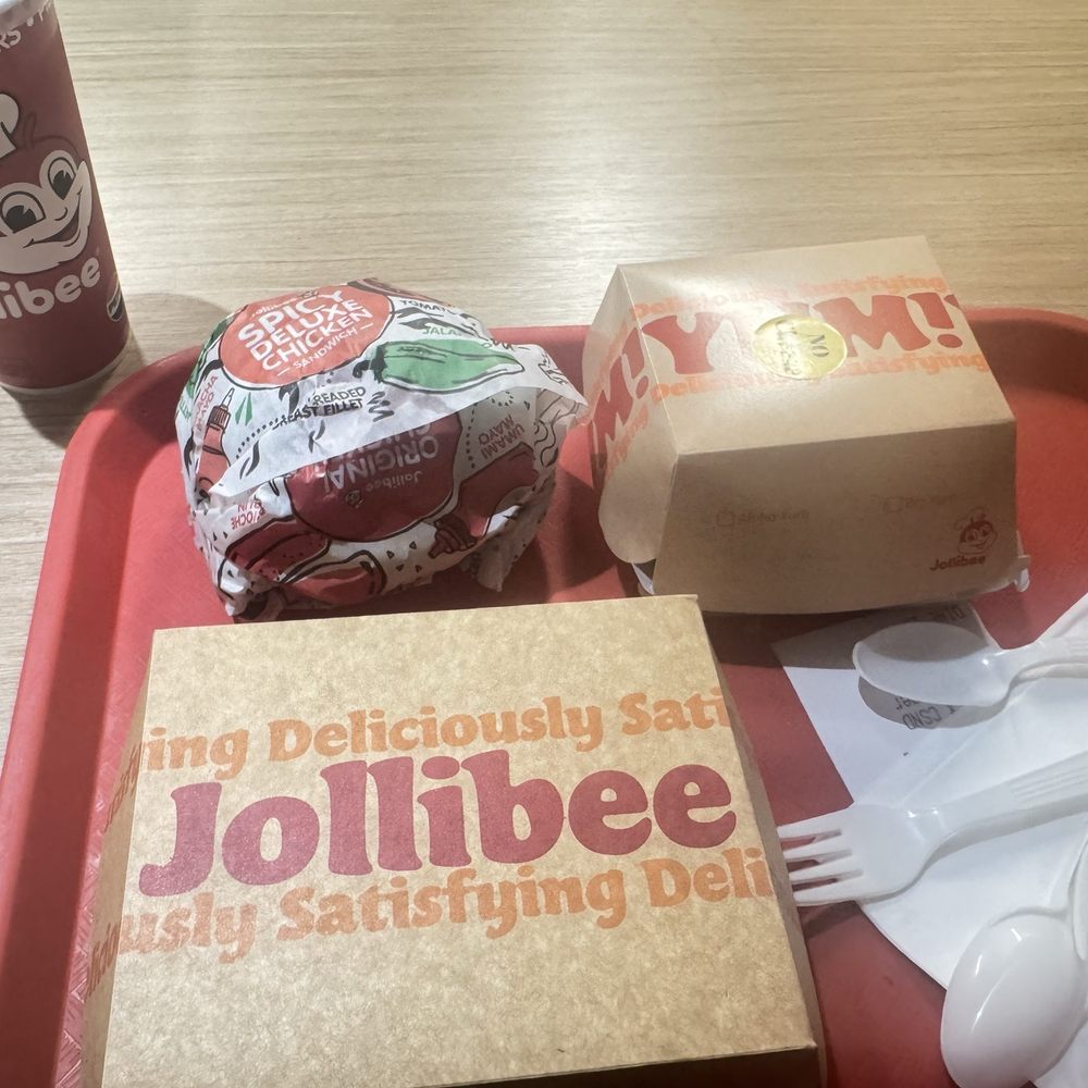 Jollibee - Drink, Jolly Spaghetti, Spicy Deluxe Chicken Sandwich and Big Yumburger. - Chicken Shop Near Me - Alhambra, California Jollibee - Drink, Jolly Spaghetti, Spicy Deluxe Chicken Sandwich and Big Yumburger. - Chicken Shop Near Me - Alhambra, California