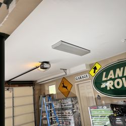 Stellar Electrical Services - Garage had two bays. This is a photo of the "before" of us adding new recessed lighting to a home in Vestavia.