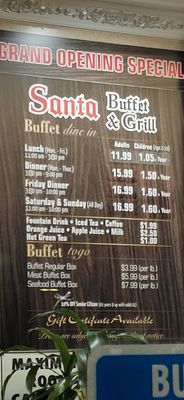 Menu photo 7 Santa Buffet & Grill Santa Ana, CA