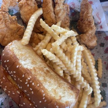 Raising Cane's Chicken Fingers - The Caniac Combo with extra toast instead of cole slaw. - Fast Food Near Me - Live Oak, Texas Raising Cane's Chicken Fingers - The Caniac Combo with extra toast instead of cole slaw. - Fast Food Near Me - Live Oak, Texas