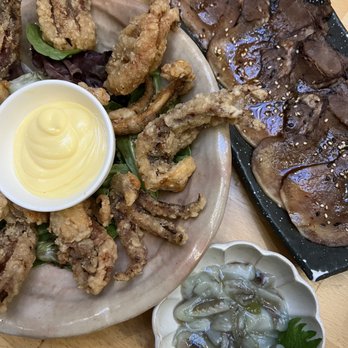 Kimura - Takowasabi, Grilled Beef Tongue, ikageso age (deep fried squid legs) - Japanese Near Me - New York, New York Kimura - Takowasabi, Grilled Beef Tongue, ikageso age (deep fried squid legs) - Japanese Near Me - New York, New York