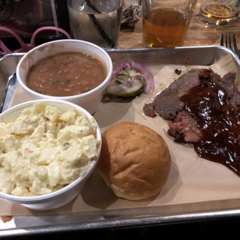 Bubba’s Bones & Brews - My brisket and 2 sides (potato salad and jalapeño pinto beans) $11.95 - Gastropubs Near Me - Cathedral City, California