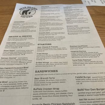 Bear Branch Tavern - Menu - New American Near Me - Vienna, Virginia