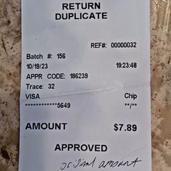 Island Thrift - Refund receipt from Island Thrift Centereach,NY 11720