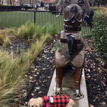 Village Green Dog Park - What a helpful dog sculpture! #kokoapproved - Dog Parks Near Me - Mountain View, California