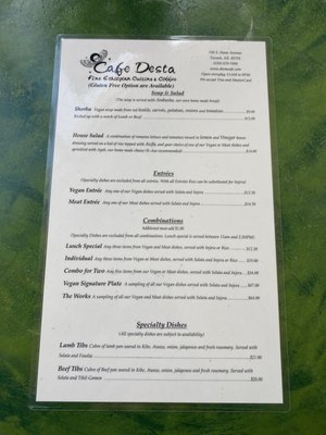 Menu photo 2 Cafe Desta Tucson, AZ