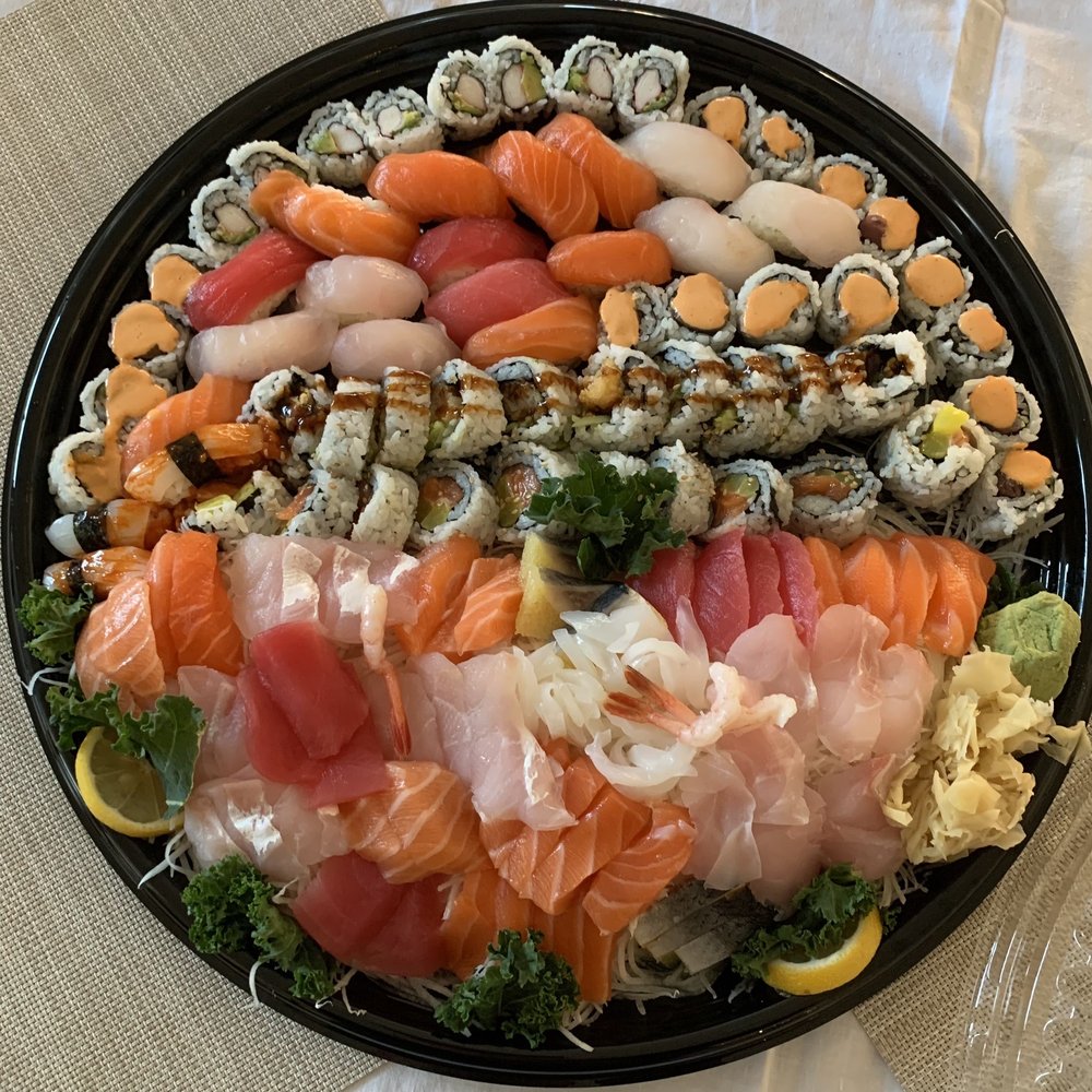 Sushi Take Out Enjoy - XL Sashimi, Nigiri & Maki Roll Combo Party Platter - Sushi Bars Near Me - Flushing, New York Sushi Take Out Enjoy - XL Sashimi, Nigiri & Maki Roll Combo Party Platter - Sushi Bars Near Me - Flushing, New York