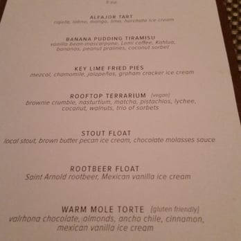 The Grove - Dessert menu - New American Near Me - Houston, Texas The Grove - Dessert menu - New American Near Me - Houston, Texas