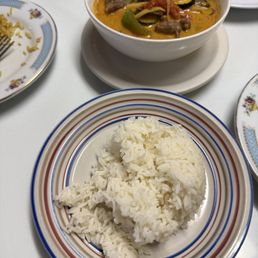 Spicy Red Curry with beef and rice