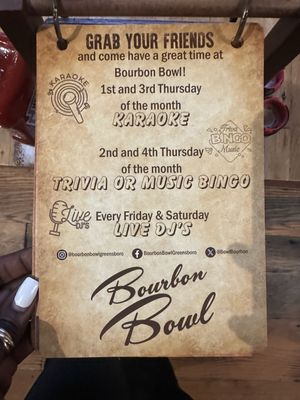 Menu photo 3 Bourbon Bowl Greensboro, NC