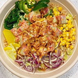a bowl of food on a table a bowl of food on a table