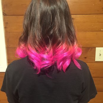 My Chocolate Brown Hair With Vibrant Pink Tips Only 80 Including