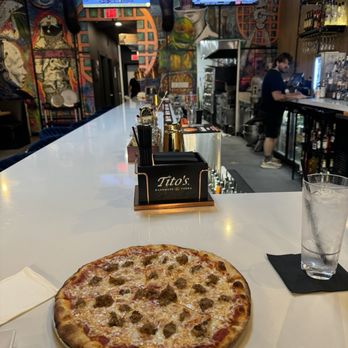 Good Side Pizza Pub - Sausage and onion pizza. Add a side of ranch for dipping, it's good! - Pizza Near Me - Dallas, Texas