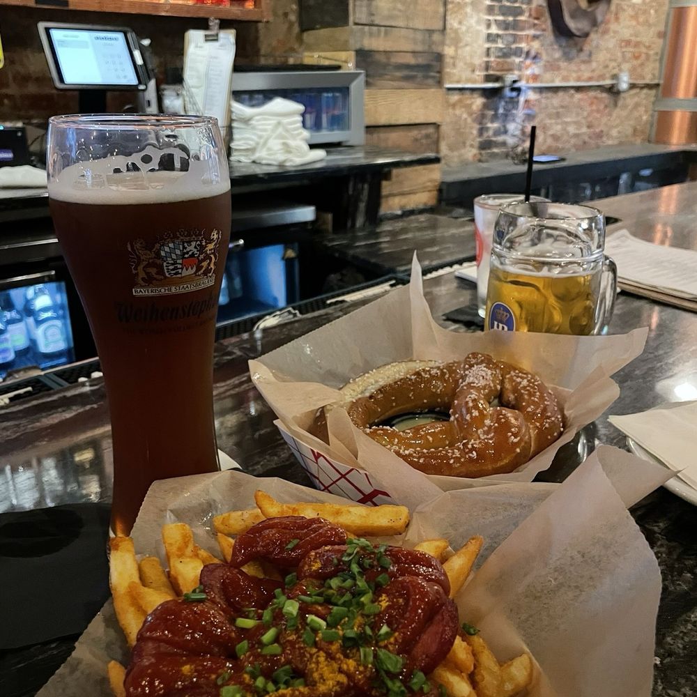 Currywurst & soft pretzel Currywurst & soft pretzel