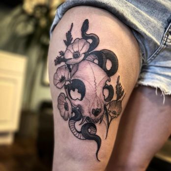 Breakwater Tattoo - Cat skull from Justin Tauch - Tattoo Near Me - Long Beach, California